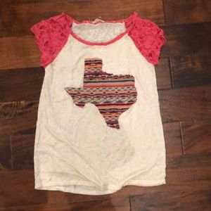 Lace shoulder top